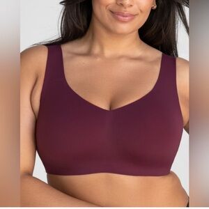 HONEYLOVE 2X V Neck maroon Liftawear woman pullover comfort sculpting bra